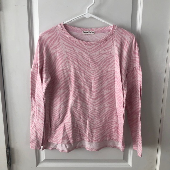 Emerson Road PJ Set Long Sleeve Top and Bottom size XS Pink White *Worn. - Picture 1 of 16